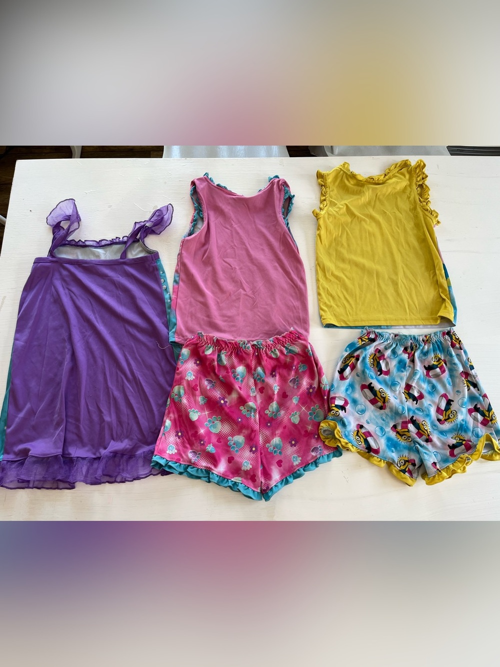 Disney Pink, Teal & Purple Toddler Girls Character Pajama Set Trio - Picture 5 of 6